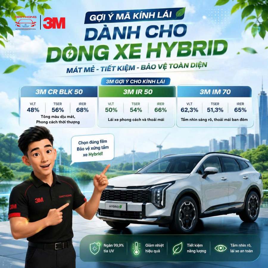 Gợi ý mã kính lái dành cho xe Hybrid